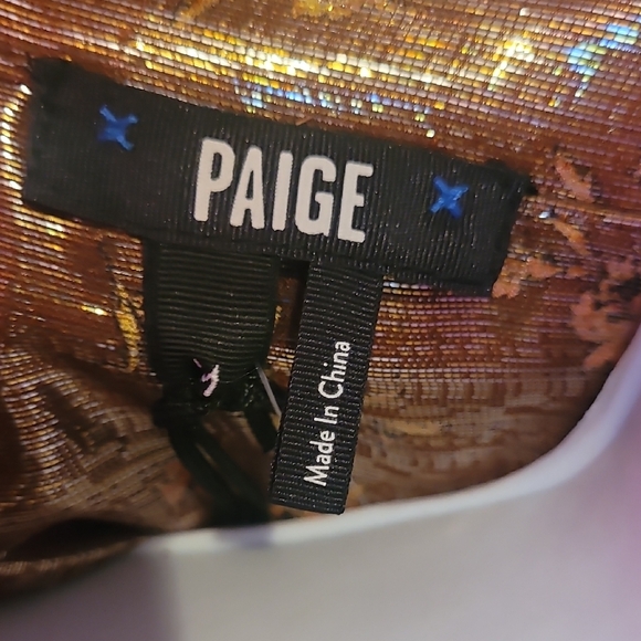 PAIGE Shimmering Gold Floral Blouse - Picture 2 of 6